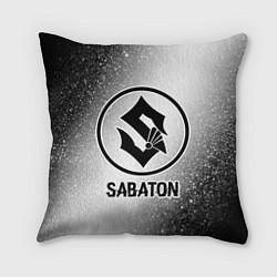 Подушка квадратная Sabaton glitch на светлом фоне, цвет: 3D-принт