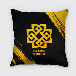 Подушка квадратная Breaking Benjamin - gold gradient