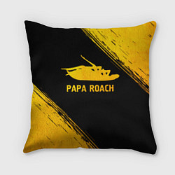 Подушка квадратная Papa Roach - gold gradient, цвет: 3D-принт