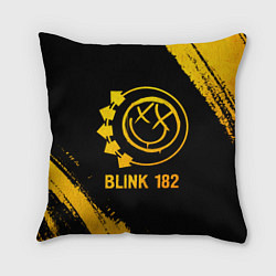 Подушка квадратная Blink 182 - gold gradient, цвет: 3D-принт
