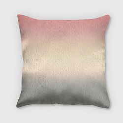 Подушка квадратная Персиковый и серый градиент, цвет: 3D-принт