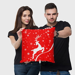 Подушка квадратная Christmas deer, цвет: 3D-принт — фото 2