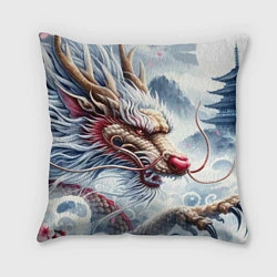 Подушка квадратная Свирепый японский дракон - искусство, цвет: 3D-принт