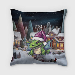 Подушка квадратная Дракоша 2024, цвет: 3D-принт
