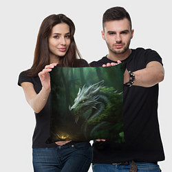 Подушка квадратная Зеленый дракон 2024 года, цвет: 3D-принт — фото 2