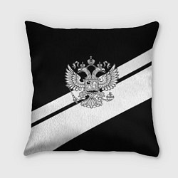 Подушка квадратная Россия спорт полосы герб, цвет: 3D-принт