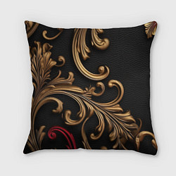 Подушка квадратная Золотые абстрактные узоры