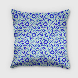 Подушка квадратная Синие каракули, цвет: 3D-принт