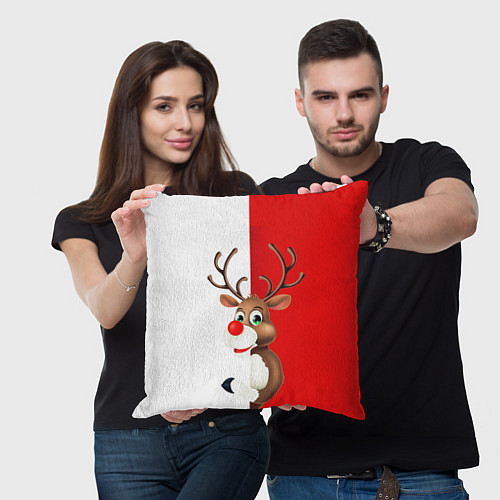 Подушка квадратная Christmas deer art / 3D-принт – фото 3