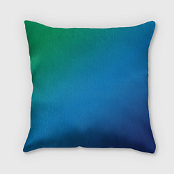 Подушка квадратная Зеленый и синий диагональный градиент, цвет: 3D-принт