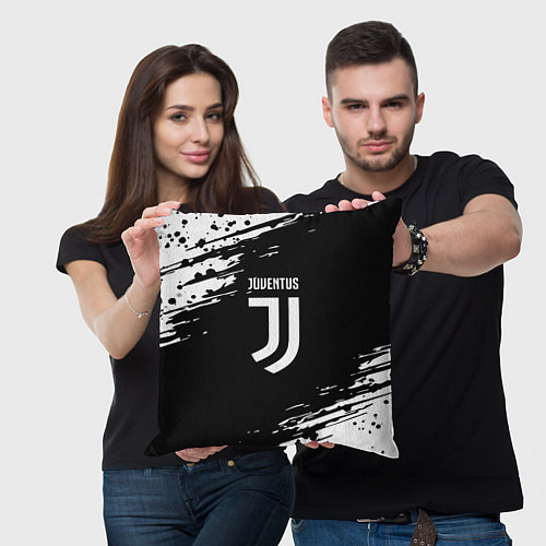 Подушка квадратная Juventus спорт краски / 3D-принт – фото 3