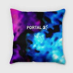 Подушка квадратная Portal неоновый градиент, цвет: 3D-принт