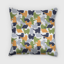 Подушка квадратная Пушистые кошки, цвет: 3D-принт