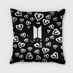 Подушка квадратная BTS band black kpop, цвет: 3D-принт