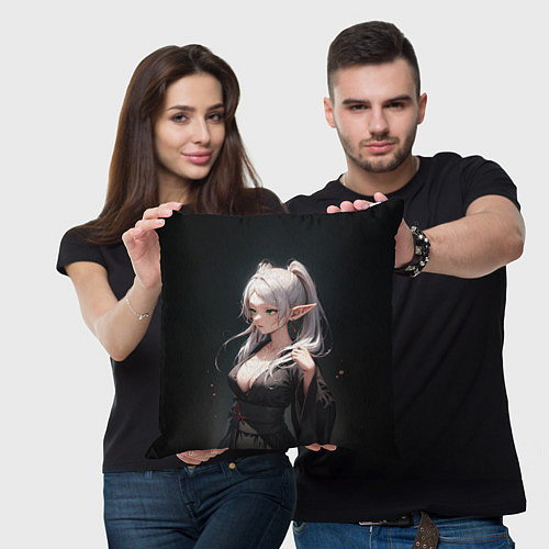 Подушка квадратная Фрирен в кимоно- Sou sou no frieren / 3D-принт – фото 3