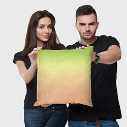 Подушка квадратная Персиково-салатный градиент, цвет: 3D-принт — фото 2