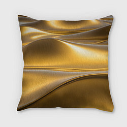 Подушка квадратная Золотые волны металла, цвет: 3D-принт