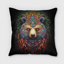 Подушка квадратная Медведь фентези, цвет: 3D-принт