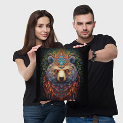 Подушка квадратная Медведь фентези, цвет: 3D-принт — фото 2