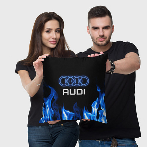 Подушка квадратная Audi neon art / 3D-принт – фото 3