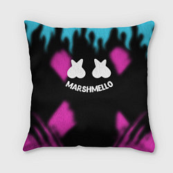 Подушка квадратная Маршмеллоу неон камсток, цвет: 3D-принт