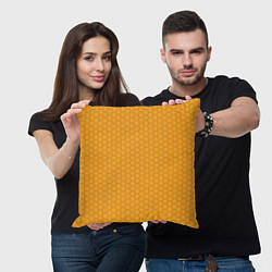 Подушка квадратная Медовые соты векторные, цвет: 3D-принт — фото 2