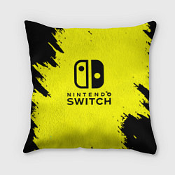 Подушка квадратная Nintendo switch краски на жёлтом, цвет: 3D-принт