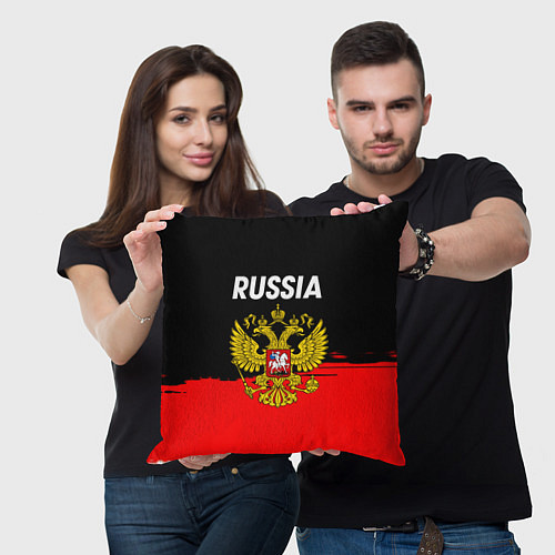 Подушка квадратная Россия герб краски абстракция / 3D-принт – фото 3
