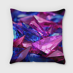 Подушка квадратная Розовые и синие битые стекла, цвет: 3D-принт
