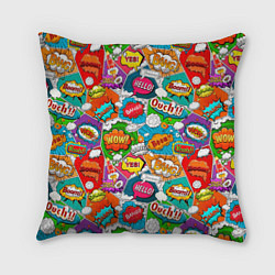 Подушка квадратная Bang Boom Ouch pop art pattern, цвет: 3D-принт