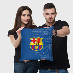 Подушка квадратная Футбольный клуб Барселона - логотип крупный, цвет: 3D-принт — фото 2