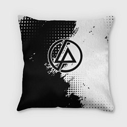 Подушка квадратная Linkin park - черно-белая абстракция, цвет: 3D-принт