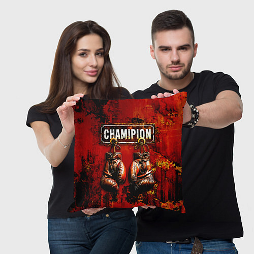 Подушка квадратная Champion boxing / 3D-принт – фото 3