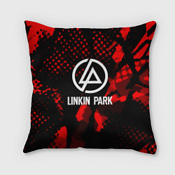 Подушка квадратная Linkin park краски текстуры, цвет: 3D-принт