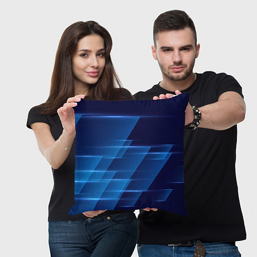Подушка квадратная Blue background / 3D-принт – фото 3