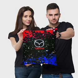 Подушка квадратная Mazda краски абстракция спорт, цвет: 3D-принт — фото 2
