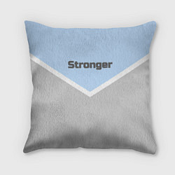 Подушка квадратная Stronger серо-голубой, цвет: 3D-принт