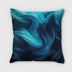 Подушка квадратная Синяя абстракция в виде волн, цвет: 3D-принт