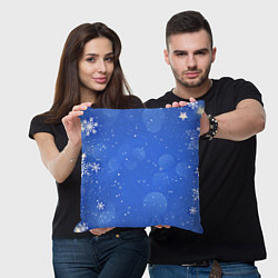 Подушка квадратная Снежный паттерн, цвет: 3D-принт — фото 2