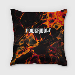 Подушка квадратная Powerwolf red lava, цвет: 3D-принт