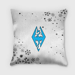 Подушка квадратная Skyrim logo winter, цвет: 3D-принт