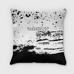 Подушка квадратная Deathloop чёрные краски, цвет: 3D-принт