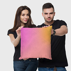 Подушка квадратная Розово-желтый градиент, цвет: 3D-принт — фото 2
