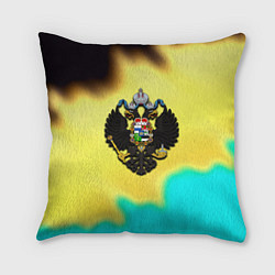 Подушка квадратная Российская империя герб краски, цвет: 3D-принт
