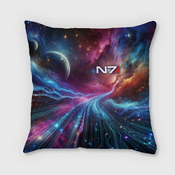 Подушка квадратная Mass Effect - N7, цвет: 3D-принт