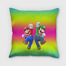 Подушка квадратная Братья Марио, цвет: 3D-принт
