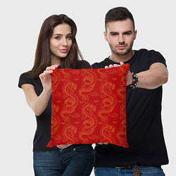 Подушка квадратная Красный - дракон, цвет: 3D-принт — фото 2