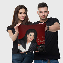 Подушка квадратная Michael Jackson с пантерой и автографом, цвет: 3D-принт — фото 2