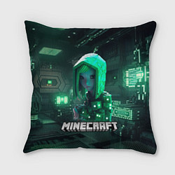 Подушка квадратная Minecraft девушка хакер, цвет: 3D-принт