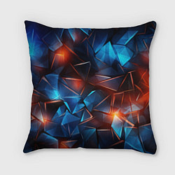 Подушка квадратная Синие и красные осколки стекла, цвет: 3D-принт